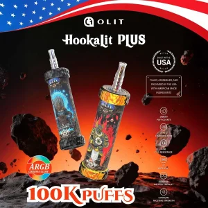 Assembled in USA | OLIT HookaLit PLUS 100K Disposable E-Hookah – 100,000 Puffs