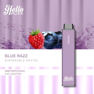 Bulk Wholesale Hello Puff 5500 Puffs Disposable Vape Device 10pcs/Pack- Blue Razz