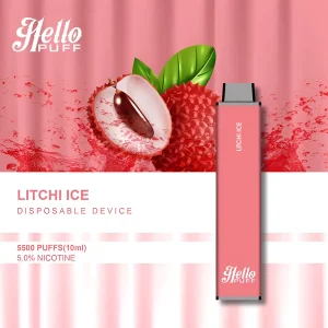 Bulk Wholesale Hello Puff 5500 Puffs Disposable Vape Device 10pcs/Pack- Litchi Ice