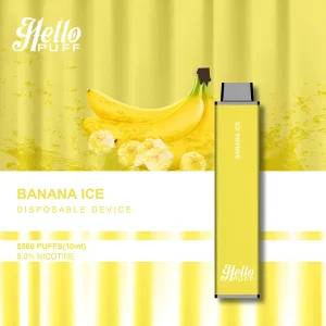 Hello Puff 5500 Puffs Disposable Vape Device – Banana Ice