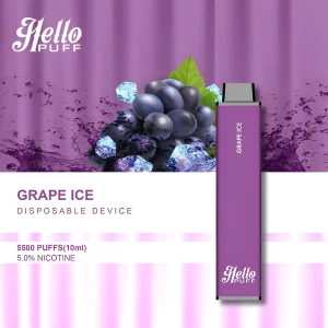 Hello Puff 5500 Puffs Disposable Vape Device – Grape Ice