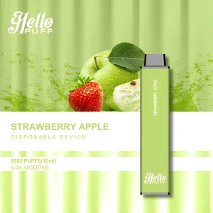 Hello Puff 5500 Puffs Disposable Vape Device – Strawberry Apple