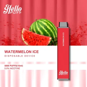 Hello Puff 5500 Puffs Disposable Vape Device – Watermelon Ice