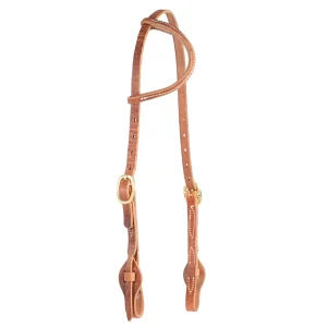 Hermann Oak Harness Leather Quick Change Headstall with Leather Tab Ends