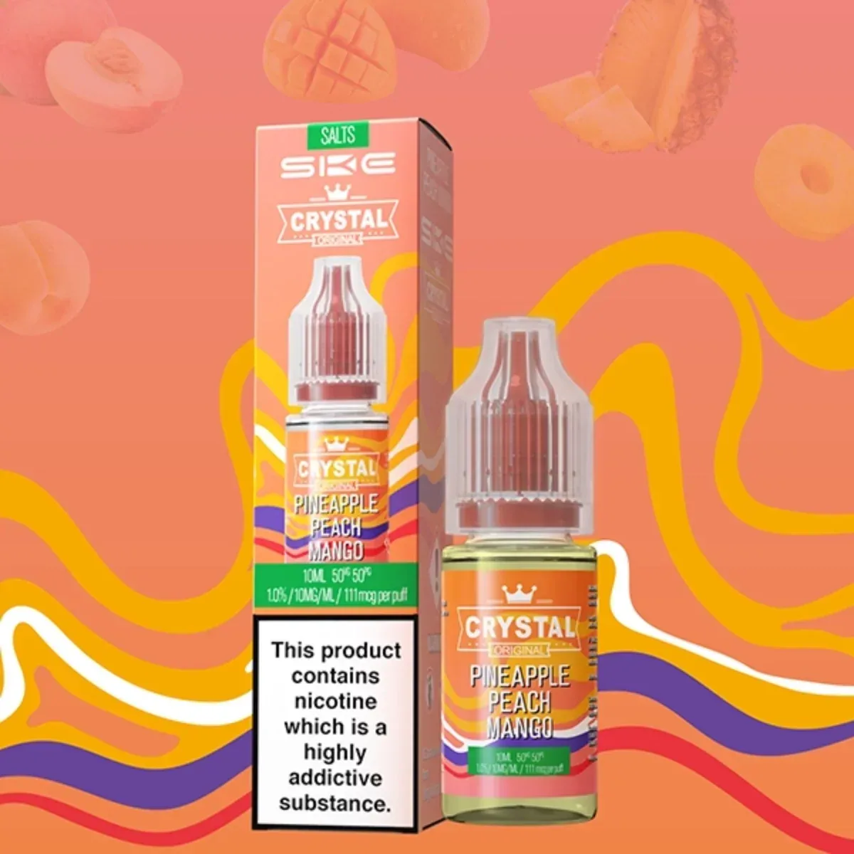 Pineapple Peach Mango SKE Crystal Nic Salt E Liquid 10ml - 10mg/20mg