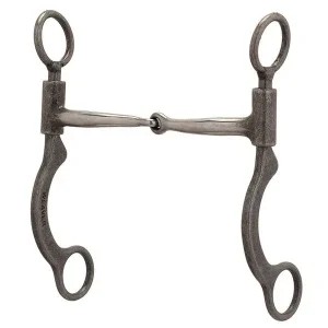 Short 6-1/2" Cheek Horse Bit, Buffed Black