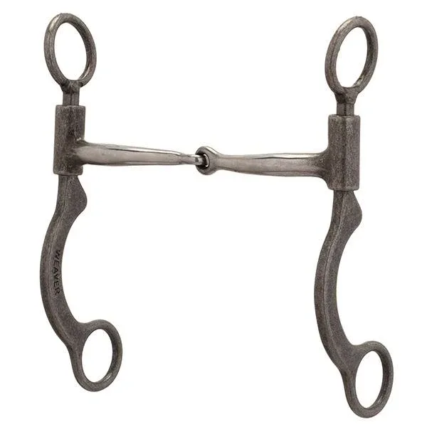 Short 6-1/2" Cheek Horse Bit, Buffed Black