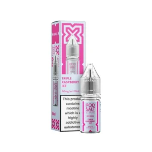 Triple Raspberry Ice Nicotine Salt 10ml by Pod Salt Nexus