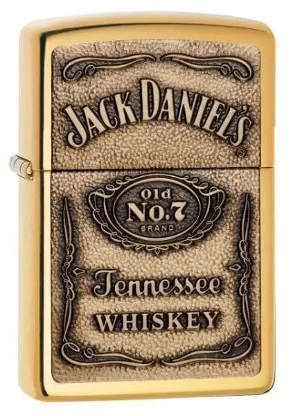 Zippo Lighter - Jack Daniel's Emblem High Polish Brass